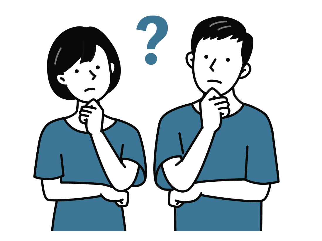 悩んでいる男女2人